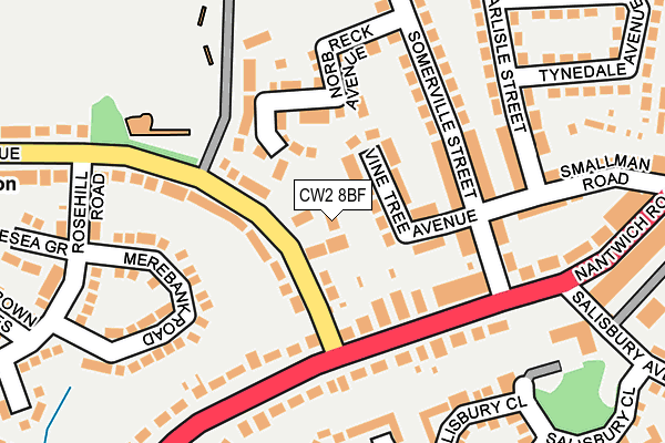 CW2 8BF map - OS OpenMap – Local (Ordnance Survey)