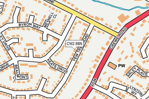 CW2 8BN map - OS OpenMap – Local (Ordnance Survey)