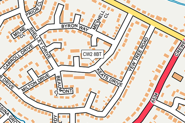 CW2 8BT map - OS OpenMap – Local (Ordnance Survey)