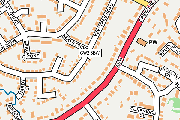 CW2 8BW map - OS OpenMap – Local (Ordnance Survey)