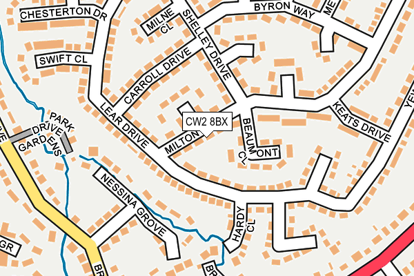 CW2 8BX map - OS OpenMap – Local (Ordnance Survey)