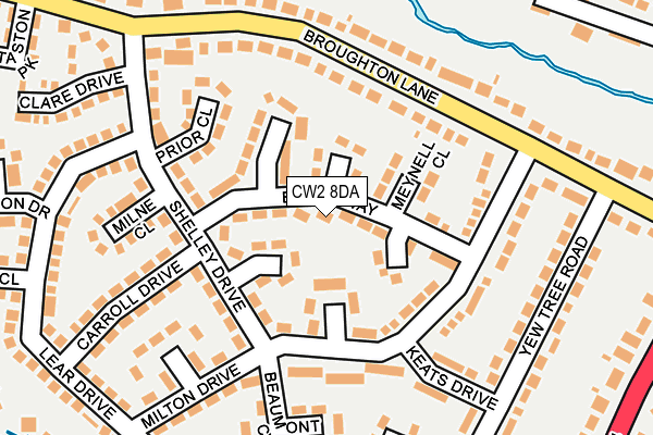 CW2 8DA map - OS OpenMap – Local (Ordnance Survey)