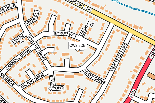 CW2 8DB map - OS OpenMap – Local (Ordnance Survey)