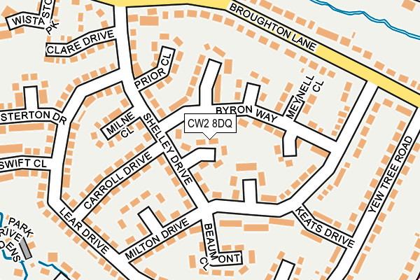 CW2 8DQ map - OS OpenMap – Local (Ordnance Survey)