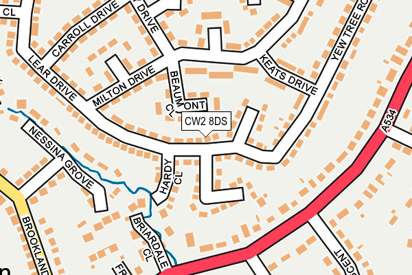 CW2 8DS map - OS OpenMap – Local (Ordnance Survey)