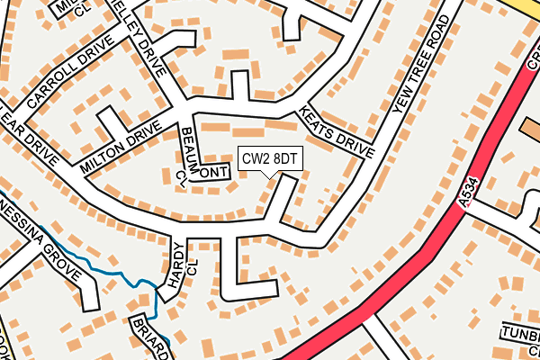 CW2 8DT map - OS OpenMap – Local (Ordnance Survey)