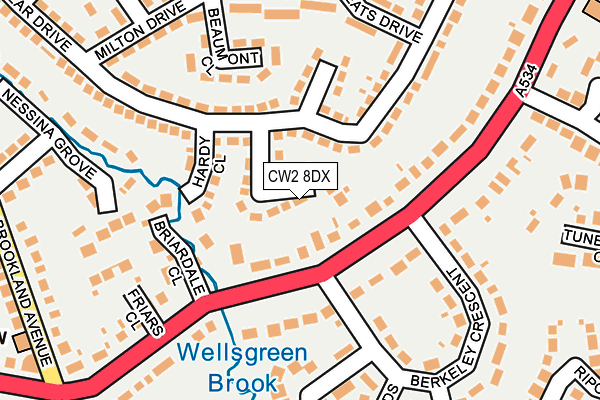 CW2 8DX map - OS OpenMap – Local (Ordnance Survey)