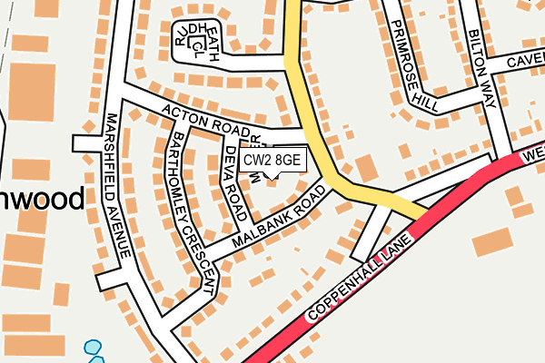 CW2 8GE map - OS OpenMap – Local (Ordnance Survey)