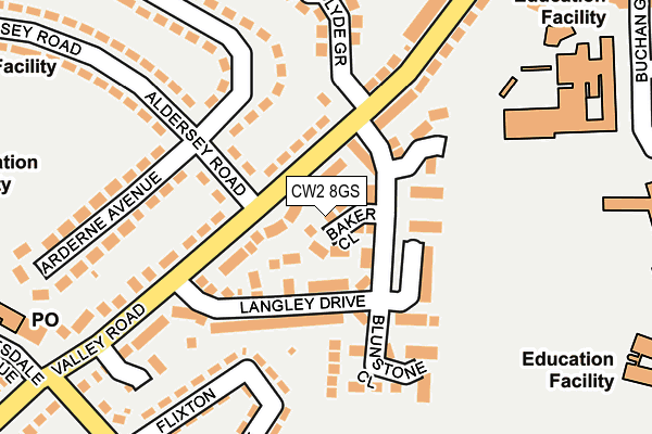 CW2 8GS map - OS OpenMap – Local (Ordnance Survey)