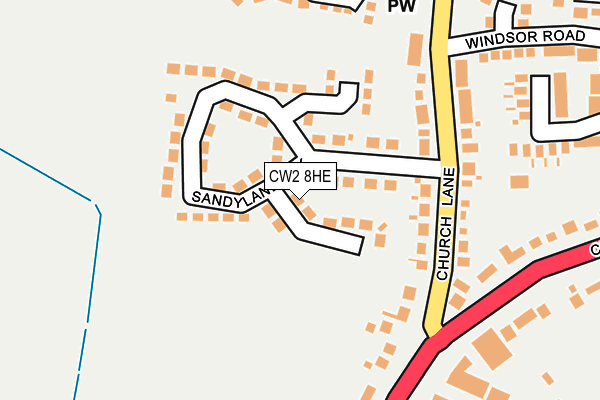 CW2 8HE map - OS OpenMap – Local (Ordnance Survey)