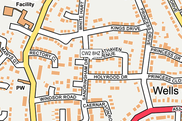 CW2 8HZ map - OS OpenMap – Local (Ordnance Survey)