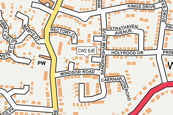 CW2 8JE map - OS OpenMap – Local (Ordnance Survey)