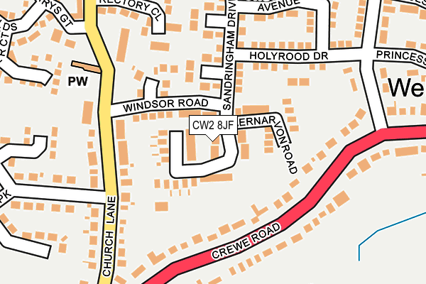 CW2 8JF map - OS OpenMap – Local (Ordnance Survey)