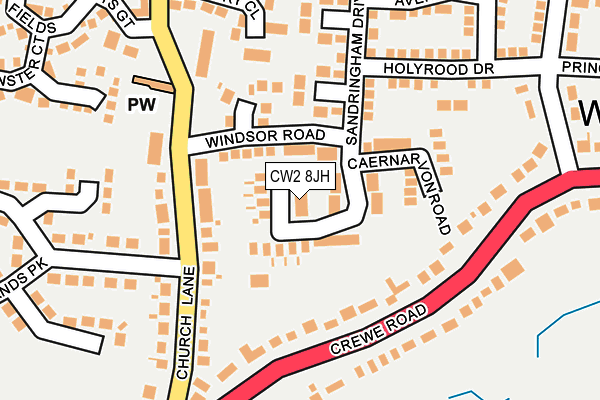 CW2 8JH map - OS OpenMap – Local (Ordnance Survey)