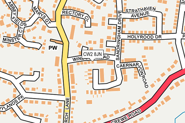 CW2 8JN map - OS OpenMap – Local (Ordnance Survey)