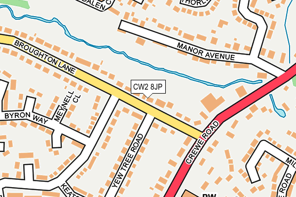 CW2 8JP map - OS OpenMap – Local (Ordnance Survey)