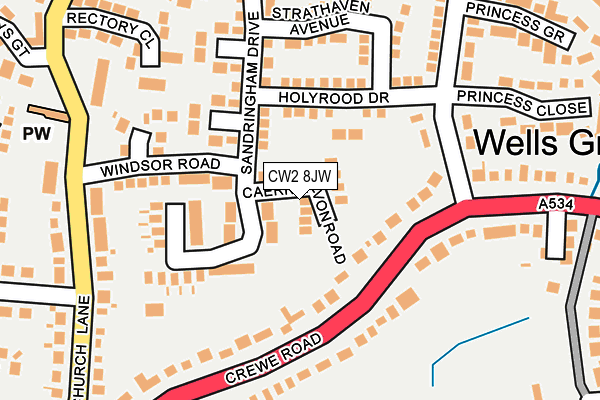 CW2 8JW map - OS OpenMap – Local (Ordnance Survey)