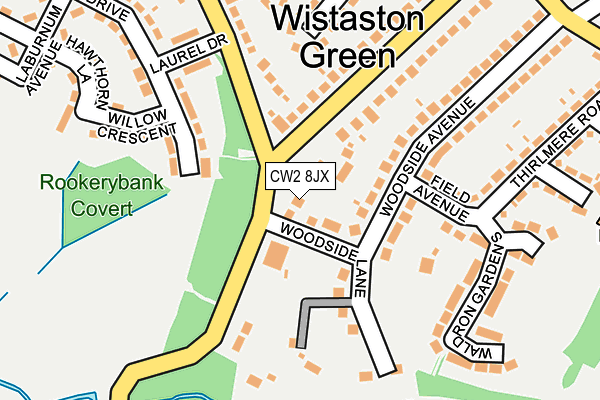 CW2 8JX map - OS OpenMap – Local (Ordnance Survey)