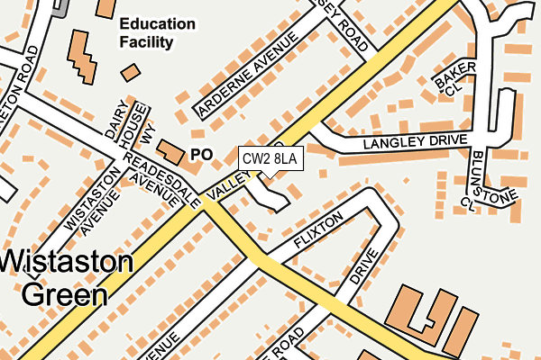 CW2 8LA map - OS OpenMap – Local (Ordnance Survey)