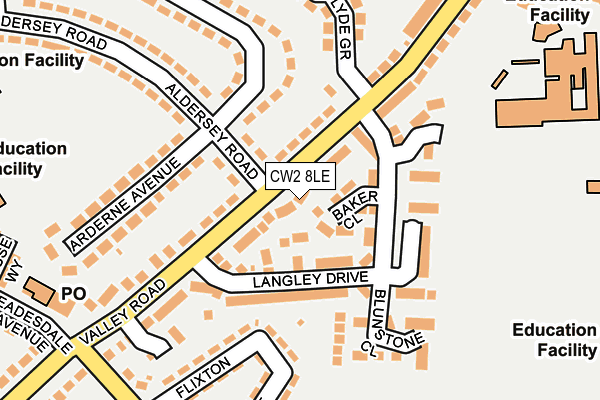 CW2 8LE map - OS OpenMap – Local (Ordnance Survey)