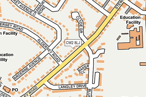 CW2 8LJ map - OS OpenMap – Local (Ordnance Survey)