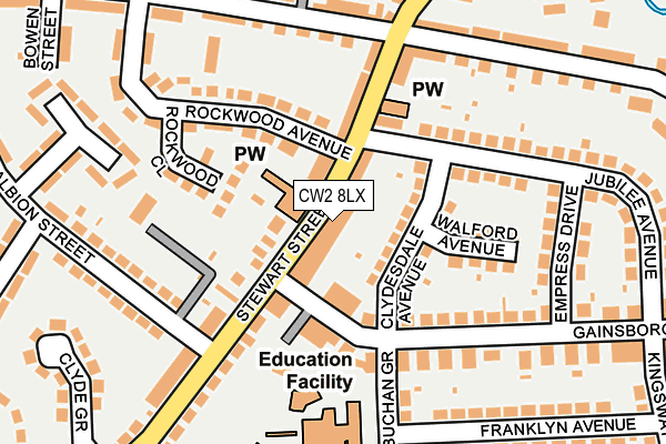 CW2 8LX map - OS OpenMap – Local (Ordnance Survey)
