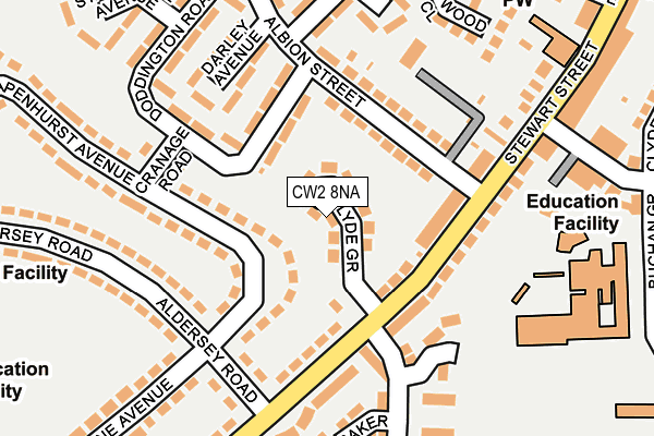 CW2 8NA map - OS OpenMap – Local (Ordnance Survey)