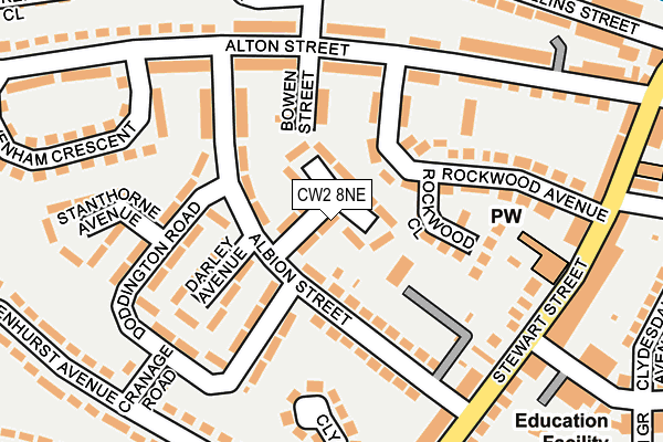 CW2 8NE map - OS OpenMap – Local (Ordnance Survey)