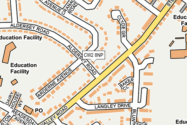 CW2 8NP map - OS OpenMap – Local (Ordnance Survey)