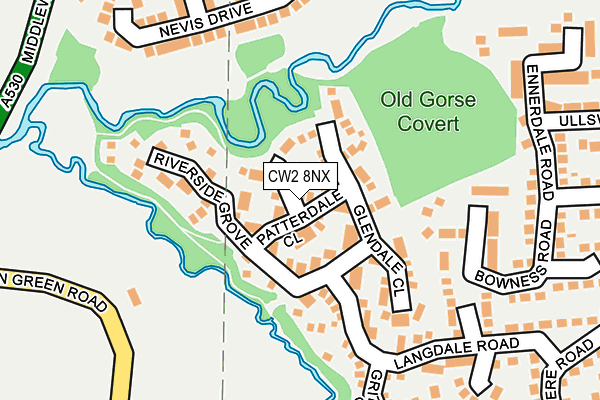 CW2 8NX map - OS OpenMap – Local (Ordnance Survey)