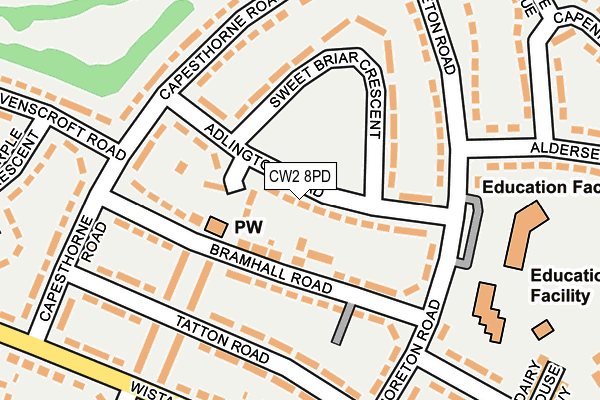 CW2 8PD map - OS OpenMap – Local (Ordnance Survey)