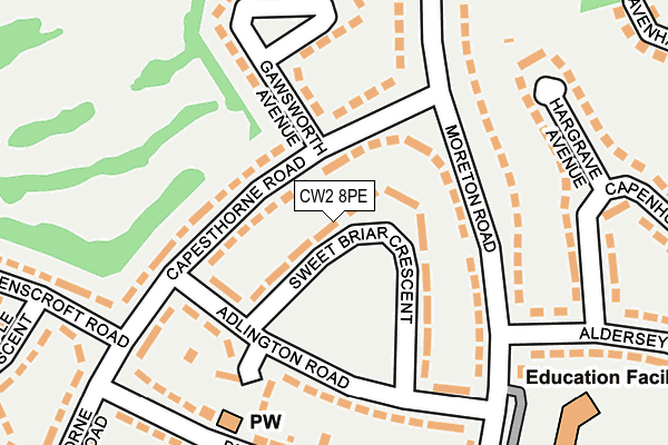 CW2 8PE map - OS OpenMap – Local (Ordnance Survey)