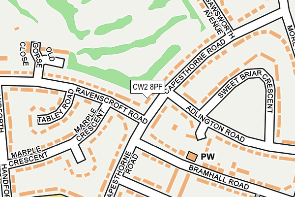 CW2 8PF map - OS OpenMap – Local (Ordnance Survey)