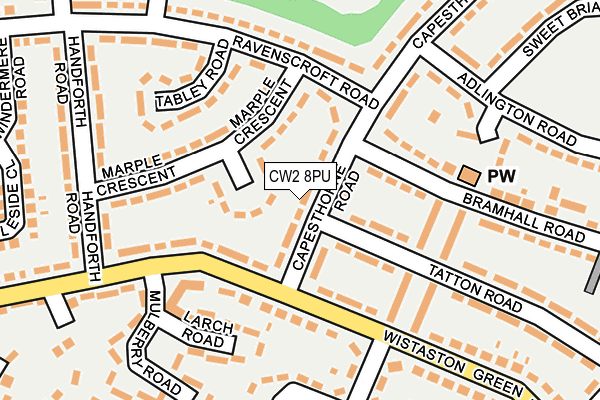 CW2 8PU map - OS OpenMap – Local (Ordnance Survey)