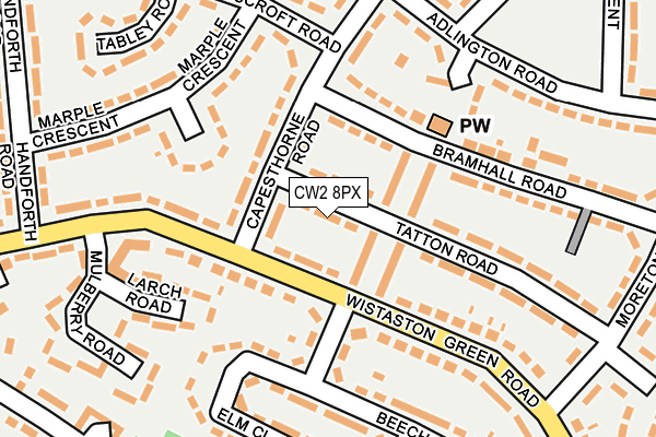 CW2 8PX map - OS OpenMap – Local (Ordnance Survey)