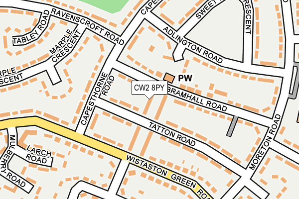 CW2 8PY map - OS OpenMap – Local (Ordnance Survey)