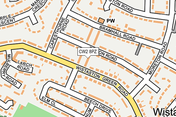 CW2 8PZ map - OS OpenMap – Local (Ordnance Survey)
