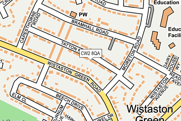 CW2 8QA map - OS OpenMap – Local (Ordnance Survey)