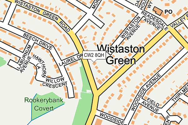 CW2 8QH map - OS OpenMap – Local (Ordnance Survey)