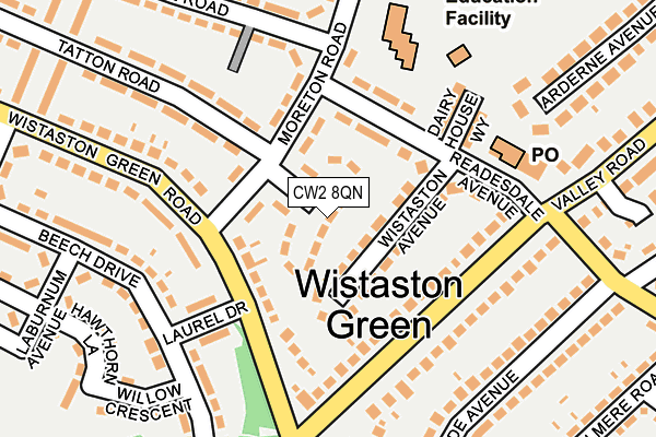 CW2 8QN map - OS OpenMap – Local (Ordnance Survey)