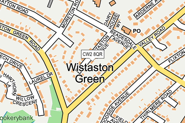 CW2 8QR map - OS OpenMap – Local (Ordnance Survey)