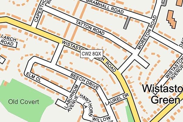 CW2 8QX map - OS OpenMap – Local (Ordnance Survey)
