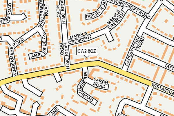 CW2 8QZ map - OS OpenMap – Local (Ordnance Survey)