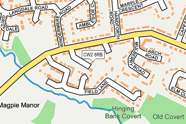 CW2 8RB map - OS OpenMap – Local (Ordnance Survey)