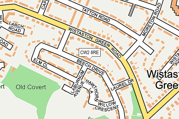 CW2 8RE map - OS OpenMap – Local (Ordnance Survey)