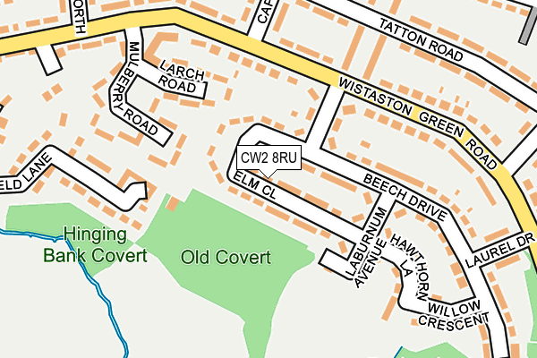 CW2 8RU map - OS OpenMap – Local (Ordnance Survey)