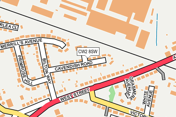 CW2 8SW map - OS OpenMap – Local (Ordnance Survey)