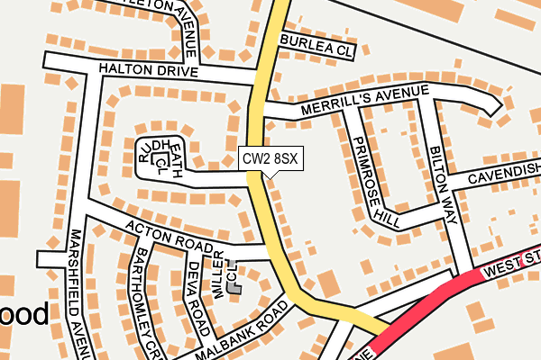 CW2 8SX map - OS OpenMap – Local (Ordnance Survey)