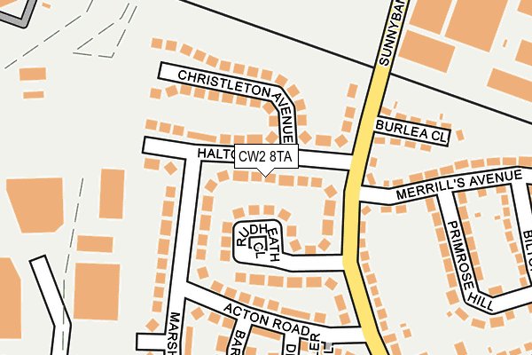 CW2 8TA map - OS OpenMap – Local (Ordnance Survey)