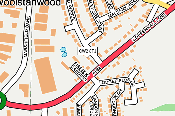 CW2 8TJ map - OS OpenMap – Local (Ordnance Survey)